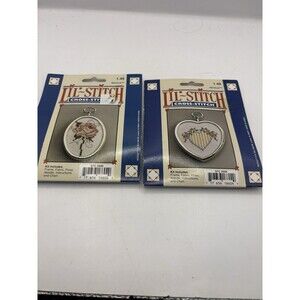 Lil’ Stitch Cross Stitch Lot Of 2  Rose And Heart By Nicole